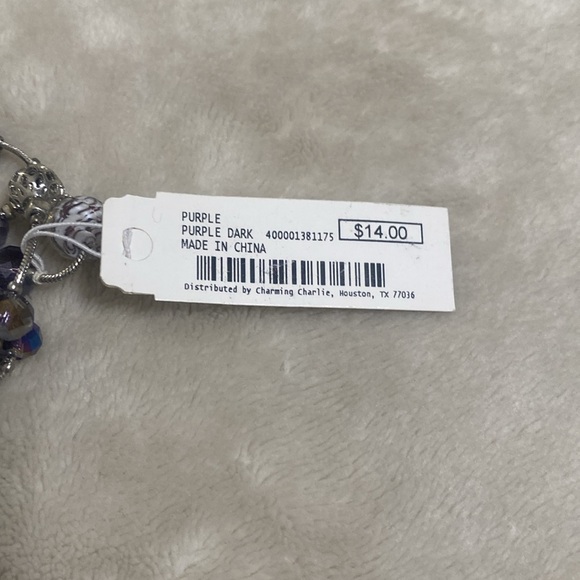 NWT Charming Charlie Purple Dark Bracelet - Picture 5 of 5